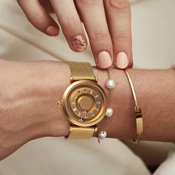 Zlato žensko ročno uro Quartz Rose Zlata Zapestnica Luksuzni Dame Watch 2021 Elegantno iz Nerjavečega Jekla Nenavadno Darilo Girlfend Ljubimec