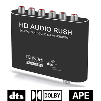 Digital 5.1 Audio Dekoder Dolby Dts/Ac-3 Optični, Da 5.1-Kanalni RCA Analogni Pretvornik Zvoka Zvočna kartica Ojačevalnik Pretvornik
