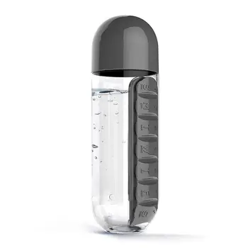 Sedem dni Tabletke primeru pokal 600ml Šport Steklenico Vode Plastičnih Priročno Z Dnevno Pill Box Organizator Pitne Tour Pohodništvo Pokal