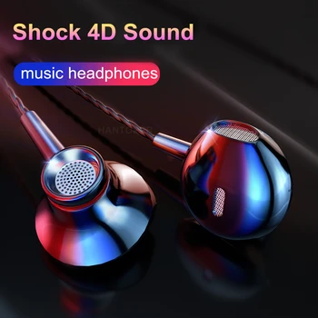 HANTOPER Professional Metal Žične Slušalke V Ušesa Slušalke 3.5 mm Heavy Bass Kakovosti Zvoka, Glasbe, Športa Slušalke Za iPhone Xiaomi