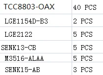 Novo TCC8803-OAX LGE1154D-B3 LGE2122 SENK13-CB M3516-ALAA SENK15-AB
