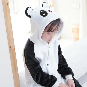 Pozimi Flanela Šiv Dinozaver Panda Kigurumi Pižamo Hooded Živali Risanka Fantje Pižame Onesie Pijamas za Dekleta, Otroci Sleepwear