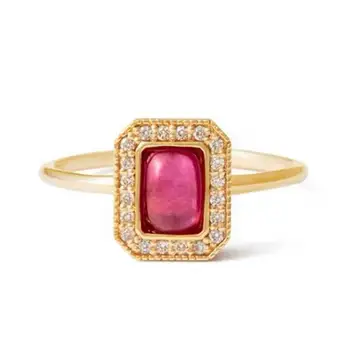 Prvotni načrt ruby geometrijske diamond odpiranje nastavljiv prstan retro lahka luksuzni čar ženske blagovne znamke srebrni nakit