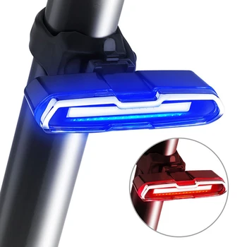 Kolo Rep Lahka, Ultra Svetla Luč Kolo USB Polnilna LED Kolesa Zadaj Lučka 5 Svetlobe Način Žarometi s Rdeča+Modra