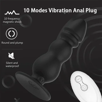 Analni Čep, Vibrator G-Spot Stimulator Vagina Masaža Prostate Massager Anus Butt Plug Vibratorji Sex Igrače Odraslih Masturbacija