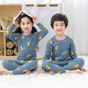 TUONXYE Fantje Dekleta Pižame Določa Otrok Avtomobilov Bombaž Otroci Dolge Rokave Pijama Baby Sleepwear Oblačila More