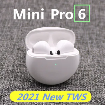 Mini Pro 6 TWS Brezžične Slušalke Z Mikrofonom Tws Bluetooth Slušalke Čepkov Šport Teče Slušalka Za Apple iPhone Xiaomi Huawei