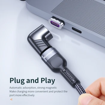 1PC 100W USB Tip C Magnetni Tok Tip-C Moški Na USB C Ženski Obrnite Magnet Priključek Za Mackbook Pro Huawei USB-C Samsung