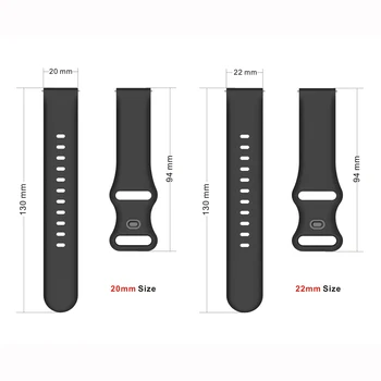 20 mm 22 mm Silikonski Trak za Samsung Galaxy Watch Aktivna 2 Watch 3 45mm 42mm Prestavi S3 Watchband Zapestnica Trak za Amazfit bip