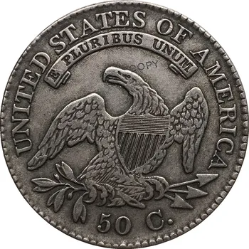 1833 zda 50 Centov ½ Dolar Svobode Orel brez obeh skrajnih Bankrot Pol Dolarja Cupronickel Prekrita Srebrna Bela Kopija Kovanca