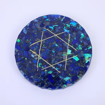 Naravni Kristalni Kamen Smolo Ploščo Zdravljenje Izravnalne Energije Crystal Star Sedem Ploščo Okrogle Smolo Okraski Domače Obrti Dekoracijo