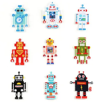 9Pcs Nova Risanka otrok Ura Robot Obliži Značke Trak Star Likalnik Na Obliži Pribor Za Oblačila Vezenega Obliži