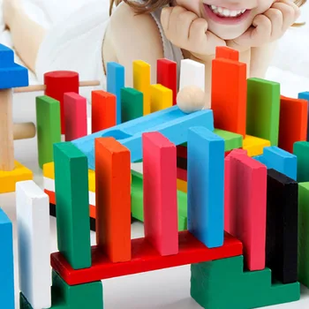 120Pcs/Set Pisane Domine Lesenih Blokov Otroci Zgodaj Izobraževalne Igra, Igrača