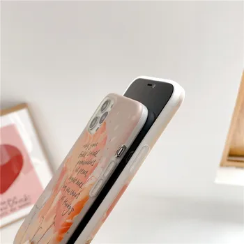 Retro Grafiti Pismo Primeru Telefon Za iPhone 11 12 Pro X XR XS Max 8 7 Plus SE 2020 Mat Mehka IMD Silicij Zadnji Pokrovček