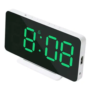 6.5-palčni zaslon Glasba LED Digitalna Budilka Temperatura Datum Prikaza Namizja Ogledalo Ure Doma Namizni Dekor Elektronska Ura