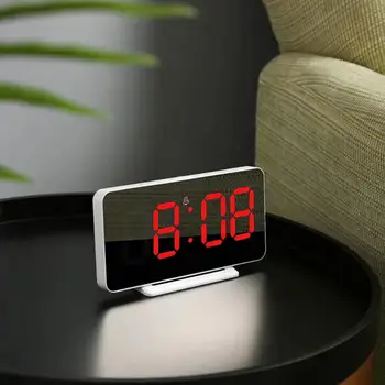 6.5-palčni zaslon Glasba LED Digitalna Budilka Temperatura Datum Prikaza Namizja Ogledalo Ure Doma Namizni Dekor Elektronska Ura