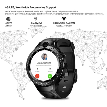 4 4G Dual Smart Watch 16GB Šport Smartwatch GPS, GLONASS Quad Core Hibridni Usnjeni Trak Watchs Moških Za Android IOS