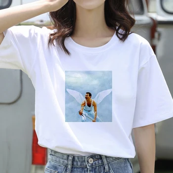 Ženske Grafični Skali Vrh Tees Ženski Freddie Mercury Kraljica Trak T Shirt je Modna Kraljica Tshirt Ženske Harajuku Vintage T-shirt