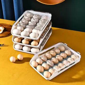 Jajce za Shranjevanje Posode Odpornost proti Obrabi Samodejno Jajce Vozni Enostaven za Čiščenje Plastičnih Jajc za Shranjevanje Posode za Kuhinjske Shranjevanje Boxe