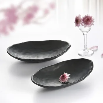 Črna Frost Imitacije Porcelan Servis Ingot Oblikovan Pločevina Moda Restavracija Melamin Sashimi Jed A5 Melaminske Posode
