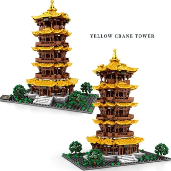 Gradniki Starodavni Kitajski Street View Rumena Žerjava Tower Tengwang Paviljon, Igrače, Darila za otroka Veleprodajno Ceno