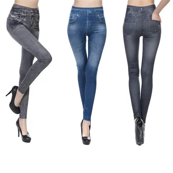 Moda Push Up Brezhibno Visoko Pasu Pocketsimitate Jeans Dokolenice Ženske Jeseni Tanko Elastično Žamet Jeggings Hlače Leggins