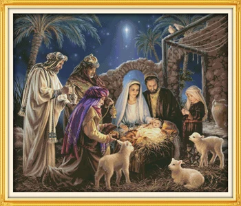 Rojstvo deteta Jezusa, šteje natisnjen na tkanine DMC 14CT 11CT Navzkrižno Šiv kompleti,vezenje needlework Določa Doma Dekor